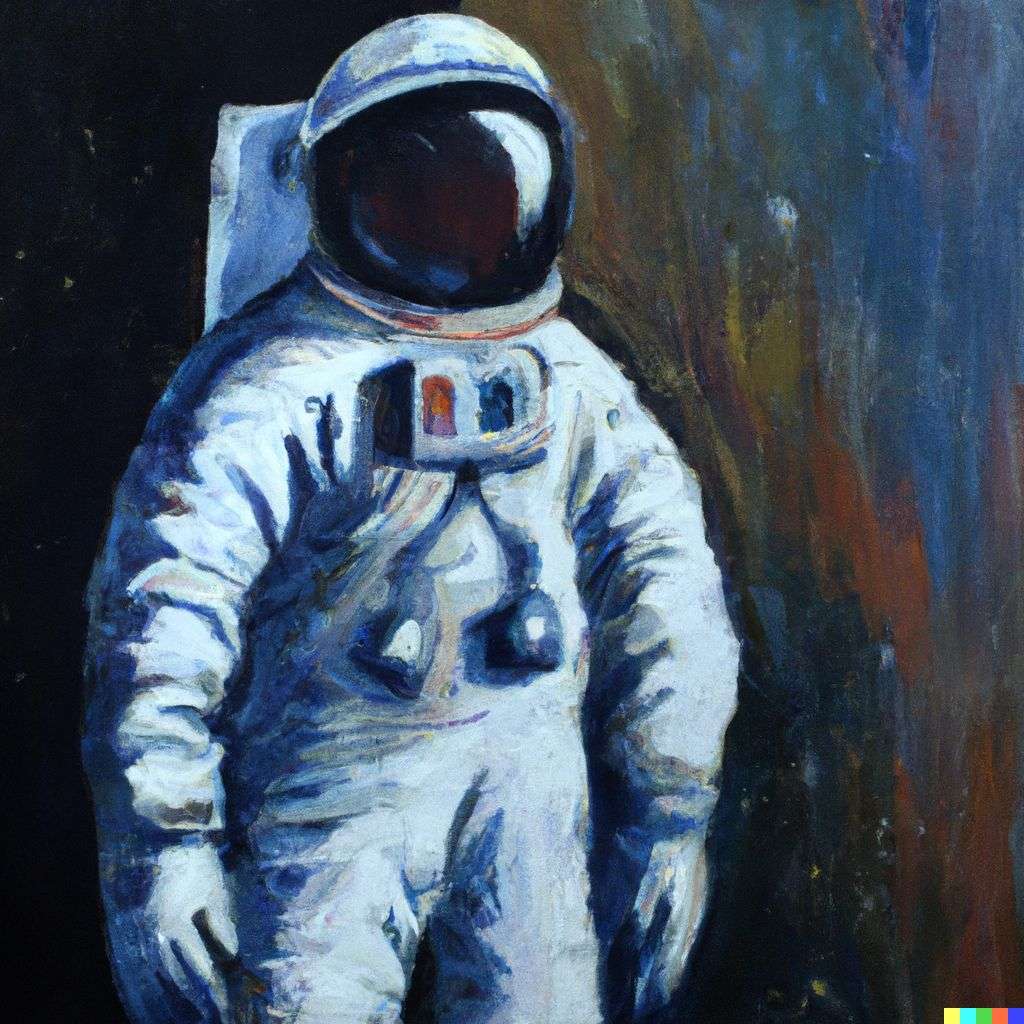 an astronaut, oil painting